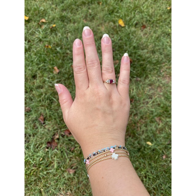 0.68ctw Diamond and Ruby Engagement Ring, 14k Yellow Gold, Ring Size 7.75 For Sale In Greensboro - Image 6 of 6