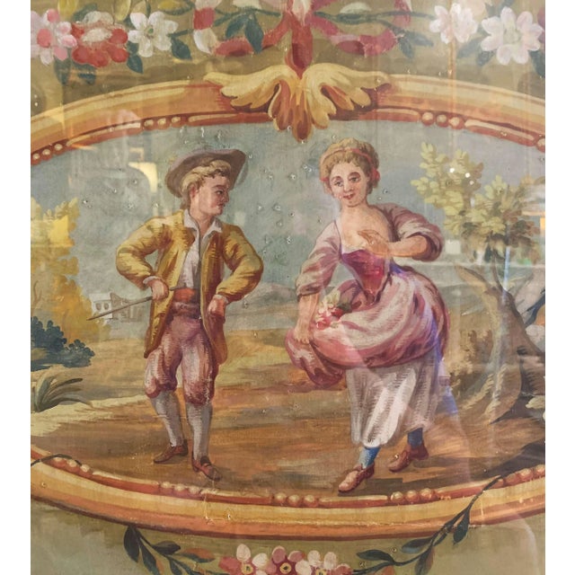 Figurative 18th Century French Aubusson Gouache Tapestry Design in Giltwood Frame For Sale - Image 3 of 9