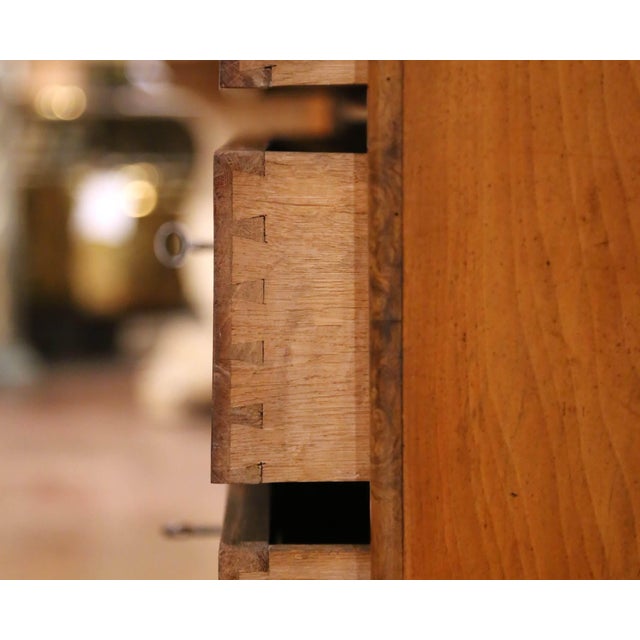 Brown 19th Century French Louis-Philippe Walnut Five-Drawer Chest With Gray Marble Top For Sale - Image 8 of 9