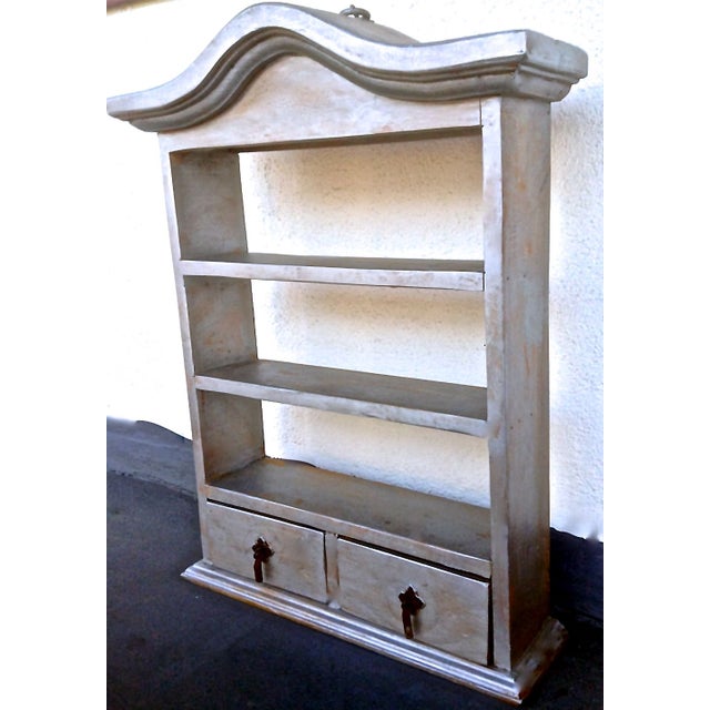 Rustic Silver Wash Curio Cabinet | Chairish