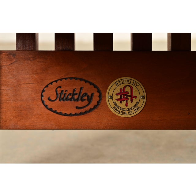 Stickley Mission Arts & Crafts Cherry Wood Spindle Reclining Morris Lounge Chair For Sale - Image 11 of 12