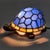 Metal Vintage Turtle Table Lamp in Blue Leaded Glass and Brass, 1970s For Sale - Image 7 of 12