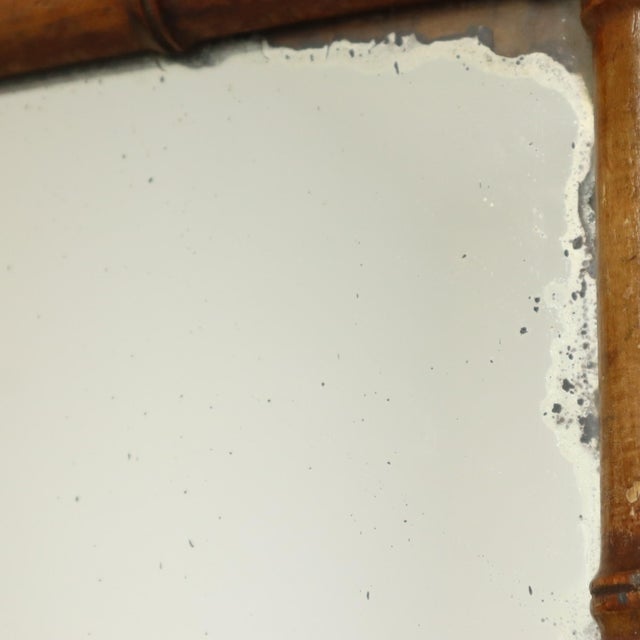Antique Chinoiserie Faux Bamboo Mirror in Wood For Sale - Image 10 of 15