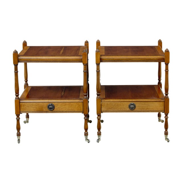 Brown Mid-Century Yew Wood Side Tables, 1970, Set of 2 For Sale - Image 8 of 8