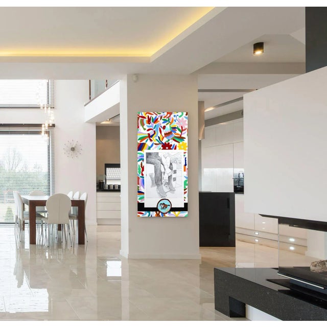 Textile "Nuestra Era" Contemporary Pop Art Mixed-Media Painting by Danny Brown For Sale - Image 7 of 9