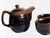 Vintage Japanese Stoneware Tea Service in Smoky Tenmoku Glaze — Set of 6 For Sale - Image 11 of 12