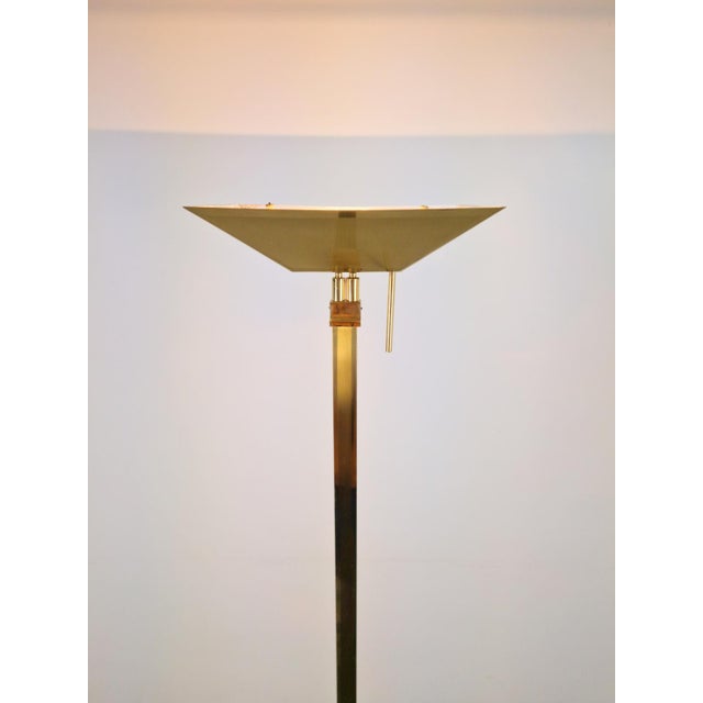 Midcentury brass floor lamp by deknudt, 1970s designer: deknudt producer: lustrerie deknudt model:uplighter period:...