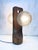 One 1970s table lamp, two-bulb, E14 socket (likely by Temde). Pine wood, stained, glass. Good used condition with minor...