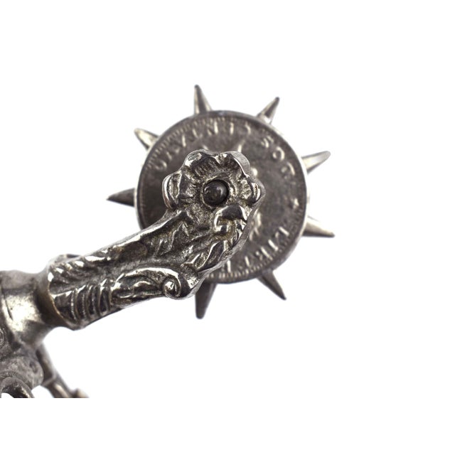 Mid 20th Century Mid 20th Century Pair of Argentine Gaucho Alpaca Decorative Spurs With Chain Wall Decor For Sale - Image 5 of 7