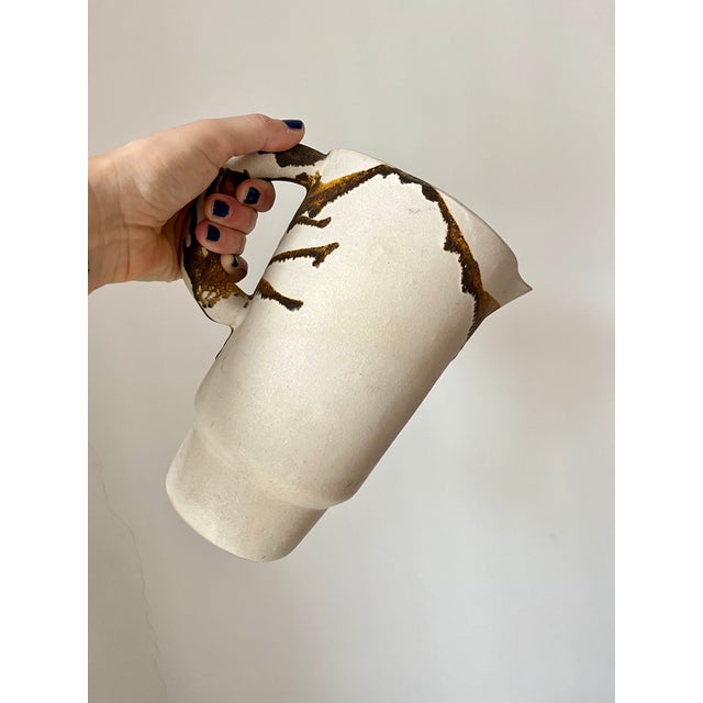 Mid-Century Modernist Studio Pottery Drip Glaze Ceramic Cups and Pitcher, 1960s, Set of 7 For Sale - Image 6 of 12