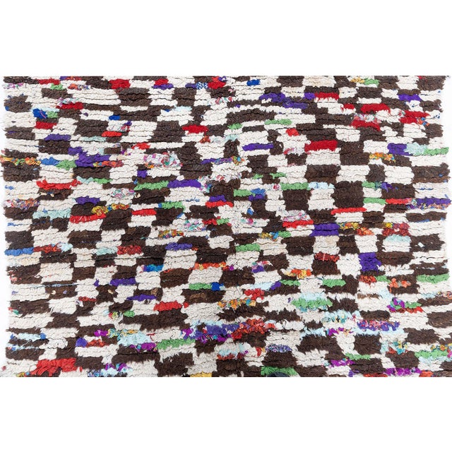 Textile Doris Leslie Blau Vintage Moroccan Rug – Bold Abstract Checkerboard Composition For Sale - Image 7 of 8