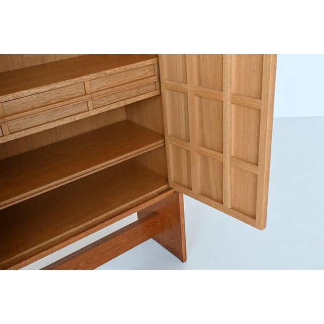 Wood Large Mid-Century Brutalist Highboard in Oak, Germany, 1970 For Sale - Image 7 of 17