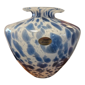 Vintage MCM Murano Style Vetrai Azzurra Maestri Italian Handblown Glass Vase
