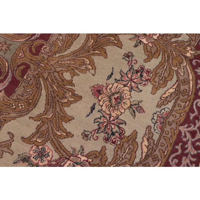 Shabby Chic Shabby Chic Abusson Pak-Persian Green/Maroon Wool Rug - 10'0'' X 14'0'' For Sale - Image 3 of 8