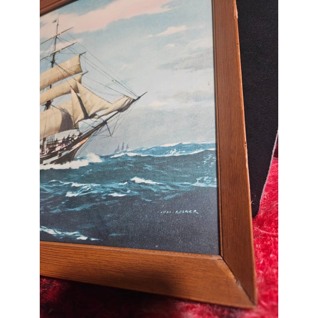 vintage lithograph print titled "Star of Peace of Boston" by the renowned marine artist Charles Rosner (1894–1975)