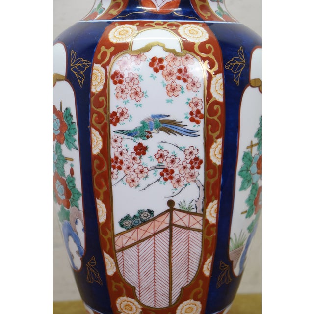 Blue Late 20th Century Frederick Cooper Japanese Imari Porcelain Mantel Vase Urn Table Lamp 34" For Sale - Image 8 of 17