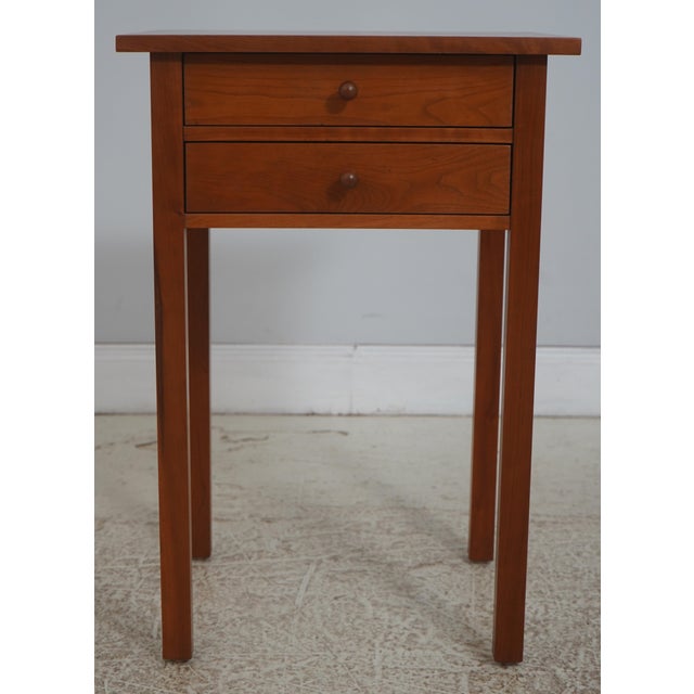 Arts & Crafts Pair of Stickley Cherry Two Drawer Nightstands For Sale - Image 3 of 18