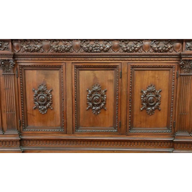 Early 20th Century Early 1900s Antique Italian Renaissance Revival Walnut With Foliate, Sideboard!! For Sale - Image 5 of 7