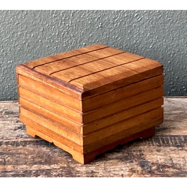 Vintage Rustic Wood Storage Box For Sale - Image 11 of 16