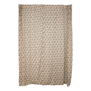 Colored Linen Block Print Ring Curtain Semi-Sheer Window Panel for Home Décor Size-54"Wx108"L, Bel Patr For Sale