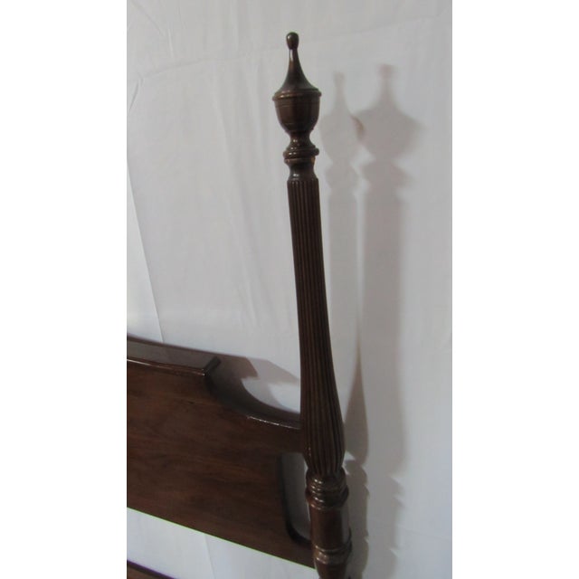 Wood 1980s Ethan Allen Georgian Court Cherry King Bed Poster Designer For Sale - Image 7 of 8