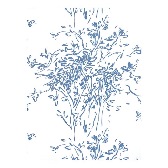 Sample - The House of Scalamandré Kurt Wallpaper, Delphinium For Sale