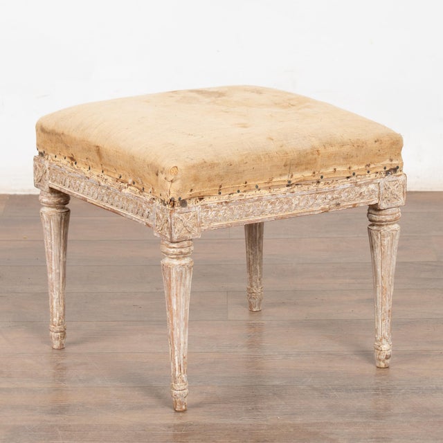 19th Century Swedish White Tabouret Stool For Sale - Image 10 of 10