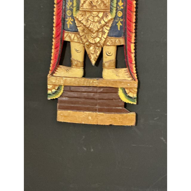 Vintage, Balinese Legong Dancer Hand-Carved Wooden Wall Hanging Decorative Sculpture, Circa 50s For Sale - Image 11 of 12