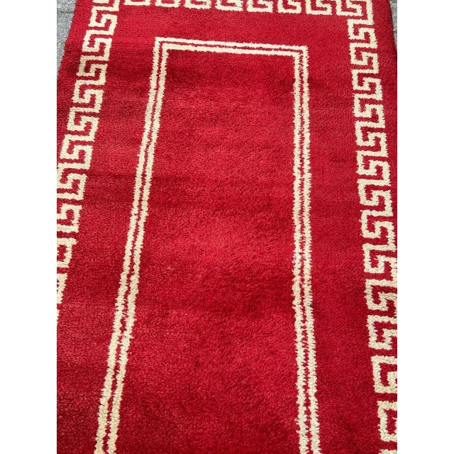 Red Mid-Century French Art Deco Rug, 1940s For Sale - Image 8 of 16