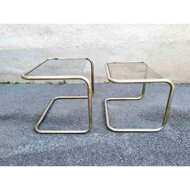 Bauhaus Italian Tubular Nesting Tables, 1950s, Set of 2 For Sale - Image 3 of 15