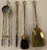 English Antique Peerage Brass Fireplace Tools. 4 Pieces Plus Stand For Sale - Image 3 of 3