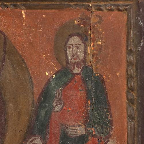 Icon of Saint Nicholas, Early 1800s, Tempera on Panel For Sale - Image 6 of 12
