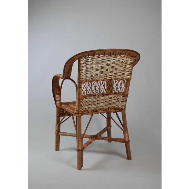 French Provincial Rattan Armchair For Sale - Image 6 of 16