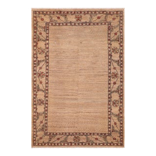 Modern Gabbeh Beige/Rust Wool Rug - 5'11'' X 9'0'' For Sale