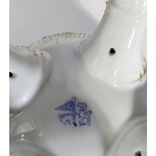 White Rare Antique A. A. Vantine Japanese Footed Moriage Porcelain Planter For Sale - Image 8 of 8
