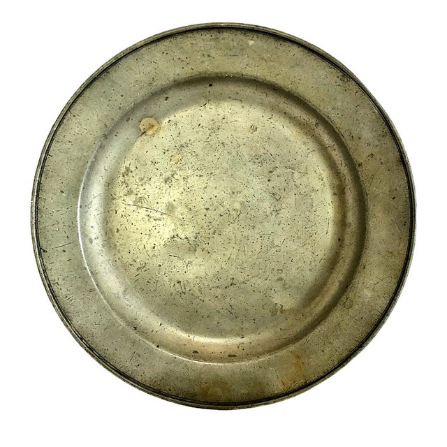 This is a set of three authentic antique Continental European pewter plates, likely of German, Swiss or Dutch origin,...