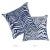 Contemporary Schumacher Zebra Palm Indoor/Outdoor Pillow 16" x 16" in Navy For Sale - Image 3 of 5