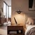Rancho Mirage Boomerang Table Lamp - Modern Black Oak/Satin Nickel, Fleur Matte Black/Silver Shade For Sale In Los Angeles - Image 6 of 6