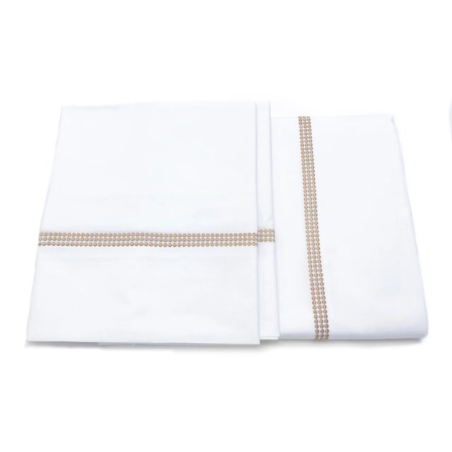 Transitional Gatsby King Pillowcases - a Pair For Sale - Image 3 of 4