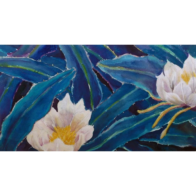 Impressionist Nancy Denison "Untitled"Original Watercolor & Pastel Painting/Drawing of Flowers For Sale - Image 3 of 7