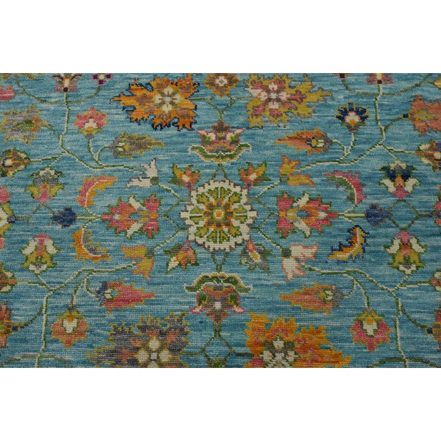 Anatolia Rug 7’11” X 9’10” Blue Wool Modern Hand-Knotted Oriental Carpet For Sale In Philadelphia - Image 6 of 15