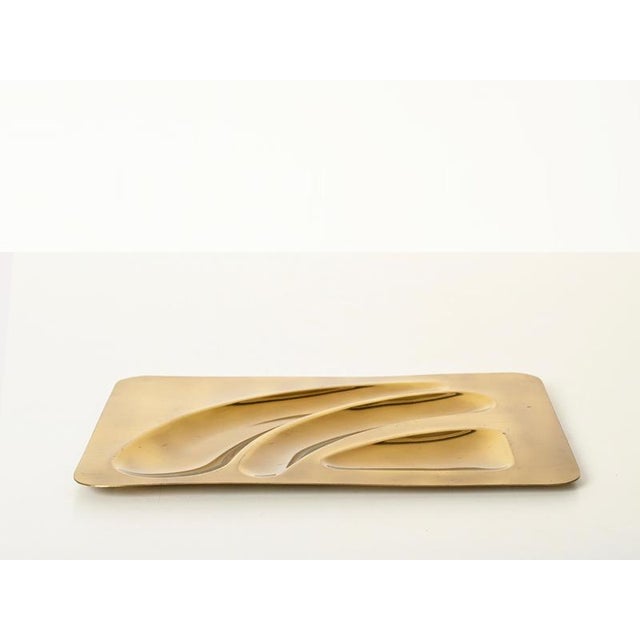 Italian Sculptural Brass Catchall or Centerpiece Tray, 1970s For Sale - Image 6 of 12