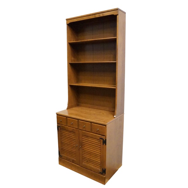 ETHAN ALLEN Heirloom Nutmeg Maple CRP Custom Room Plan 30" Shutter Door Cabinet w. Bookcase Top 10-4511P / 10-4019 Cabinet...