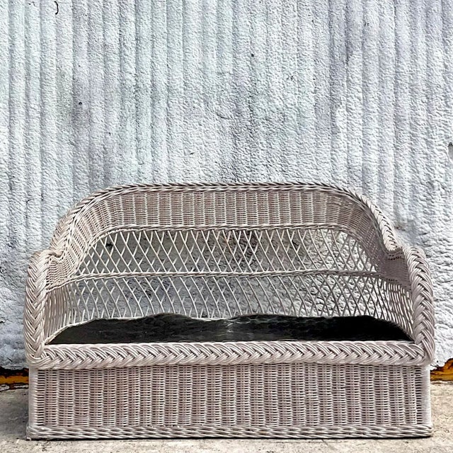 Vintage Coastal Henry Link Braided Rattan Love Seat Chairish