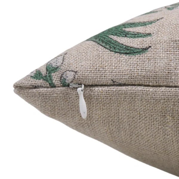 Fabdivine Handmade Floral Cushion Cover Thick Linen 12x20 Pure Linen- Vrindavan For Sale - Image 4 of 5