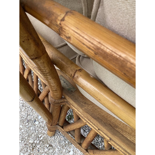 Exceptional Ficks Reed Mid Century Curved Rattan Sectional Sofa and Tables For Sale - Image 13 of 13