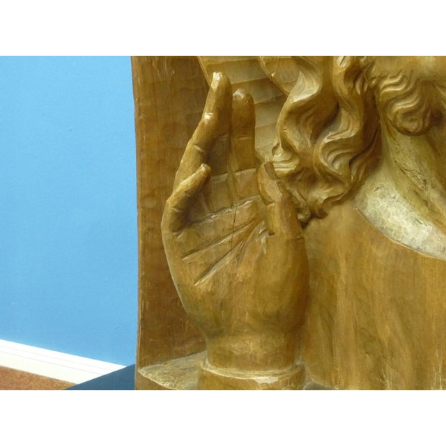 Anthroposophical Jesus Sculpture, 1940s, Limewood For Sale - Image 6 of 11
