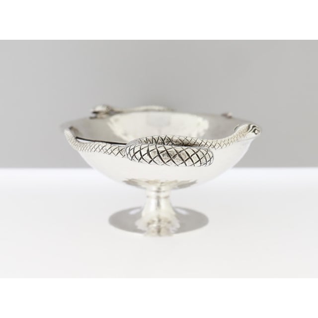 Late 20th Century Pampaloni Bicherografia Sterling Silver Vide Poche or Bowl With Snake Handles For Sale - Image 5 of 17