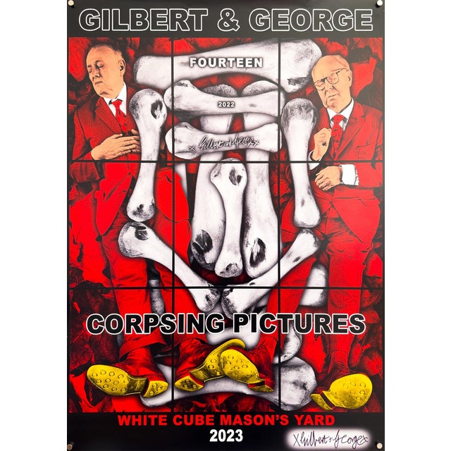 Gilbert & George, Original Hand-Signed The Corpsing Pictures Poster, 2023, Print For Sale