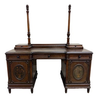 Antique Berkey & Gay Mahogany Vanity or Kneehole Desk For Sale